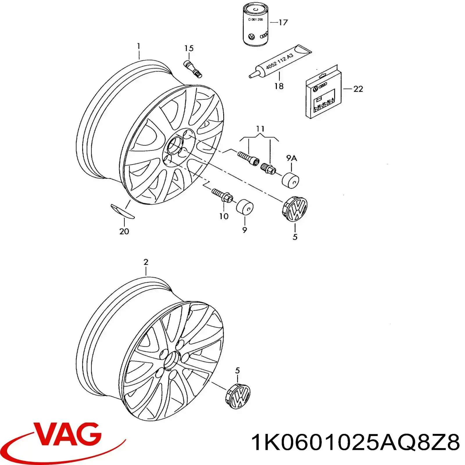 Диски VAG 1K0601025BB8Z8 цена, от 607.49 USD
