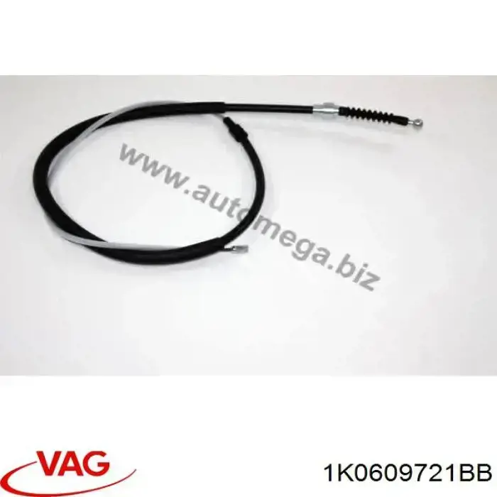 Трос ручного тормоза задний, правый/левый VAG 1K0609721BB