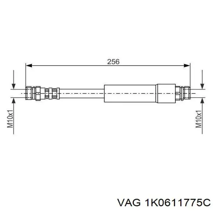Шланг тормозной задний VAG 1K0611775C