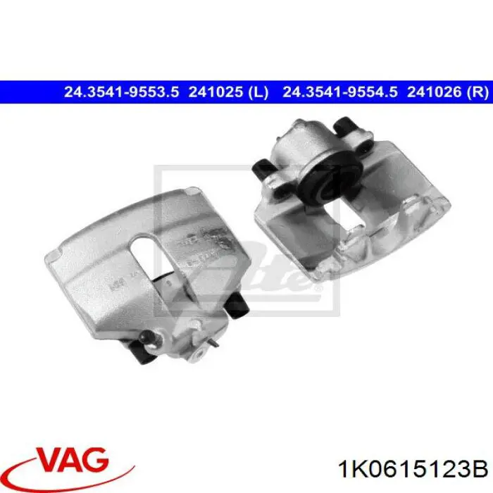 Купить 1K0615123B VAG Суппорт тормозной передний левый