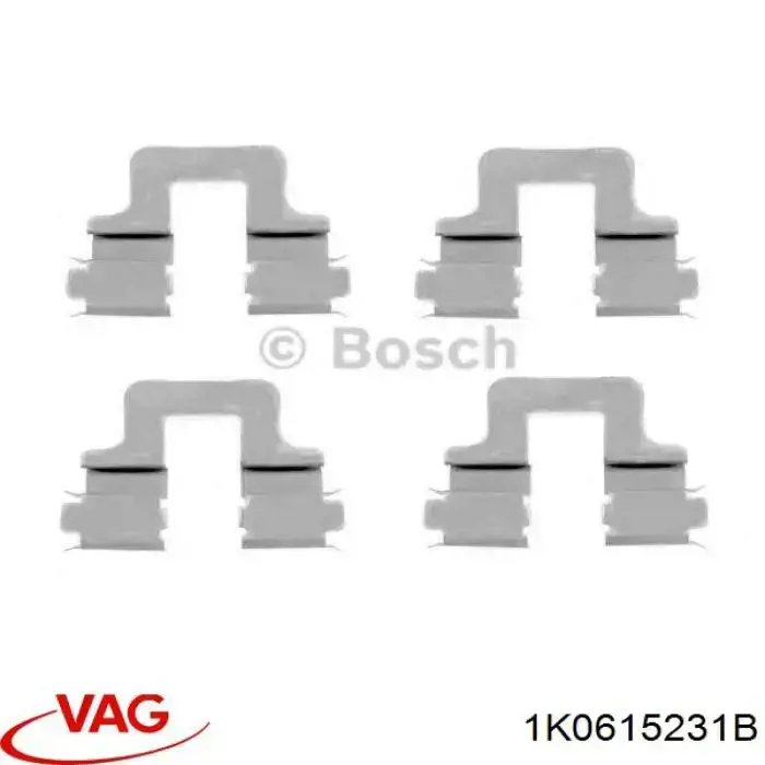 1K0615231B VAG комплект пружинок крепления дисковых колодок задних