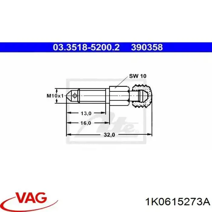 Штуцер прокачки суппорта тормозного заднего EC0133691 Mazda