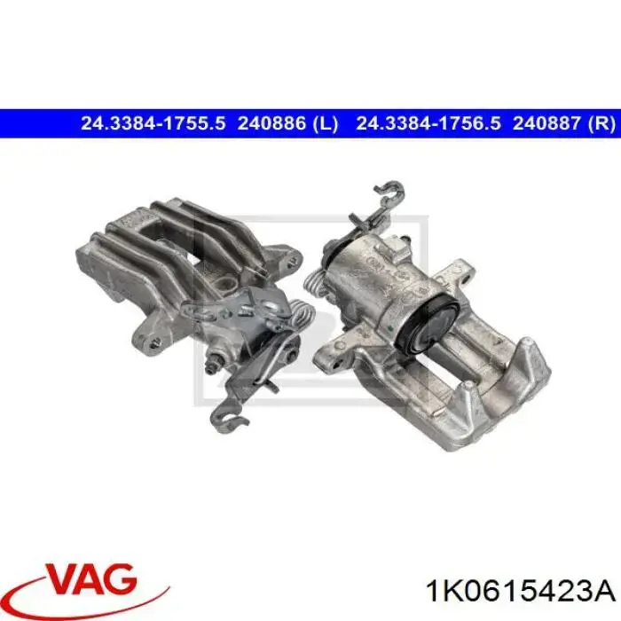 Pinza de freno trasera izquierda 1K0615423A VAG/Audi