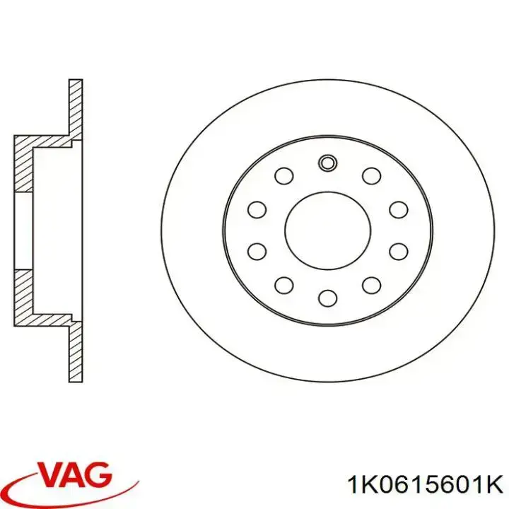 Купить 1K0615601K VAG Диск тормозной задний