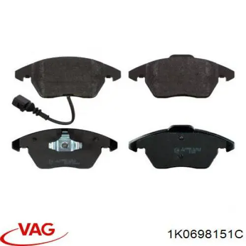 Купить 1K0698151C VAG Колодки тормозные