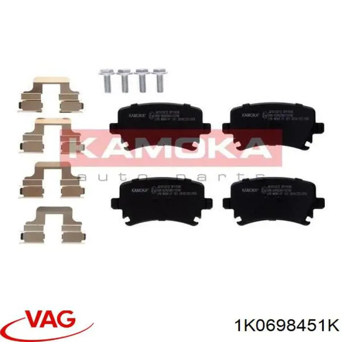 1K0698451K VAG Sapatas do freio traseiras de disco