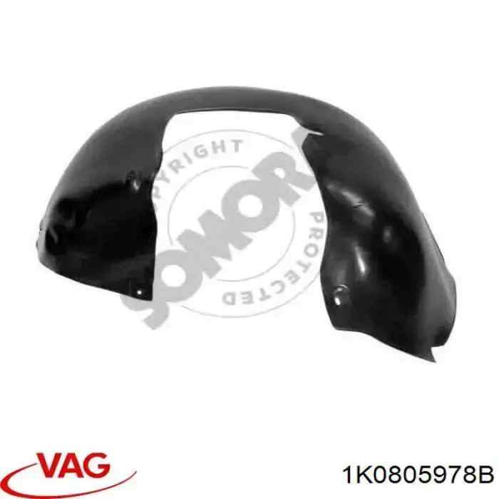 Подкрылок крыла переднего правый задний VAG 1K0805978B цена, от 79.63 USD