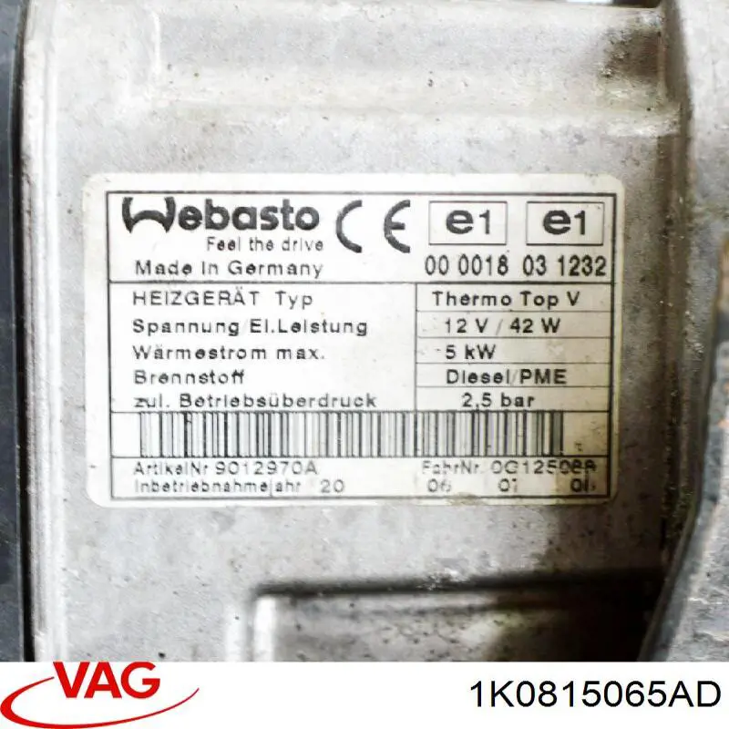 Отопитель автономный VAG 1K0815065N цена, от 53.61 USD