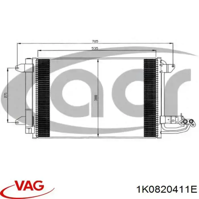 Радиатор охлаждения кондиционера VAG 1K0820411E