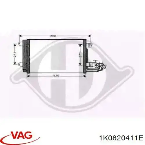 Конденсатор кондиционера VAG 1K0820411E цена, от 43.50 USD