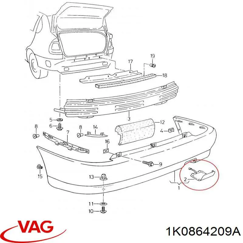 Купить 1K0864209B VAG 