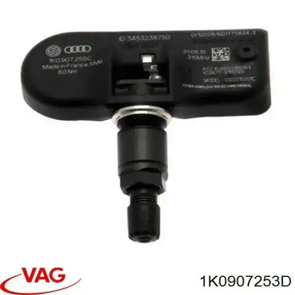 1K0907253D VAG sensor de pressão de ar nos pneus