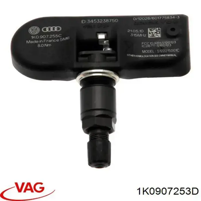 Датчик давления в шинах 1K0907253D VAG