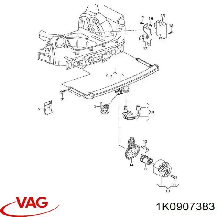 Купить 1K0907383B VAG Блок управления фаркопом
