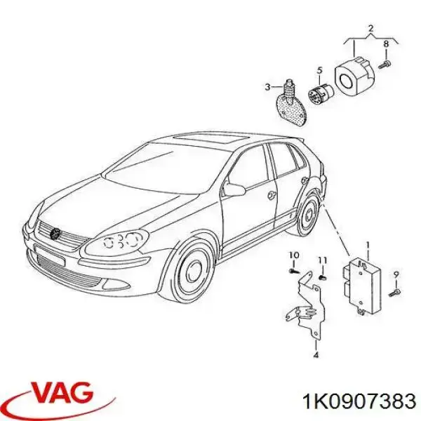 Блок управления фаркопом 1K0907383A VAG