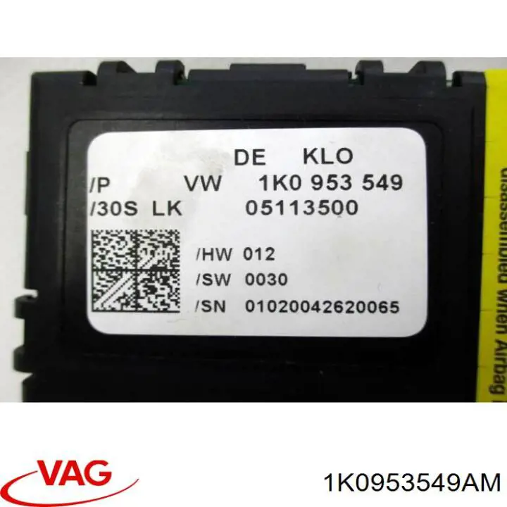 1K0953549AM VAG módulo de direção (centralina eletrônica dos interruptores instalados na coluna da direção)