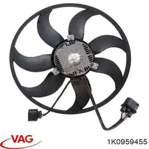 1K0959455 VAG Диффузор радиатора охлаждения в сборе с мотором