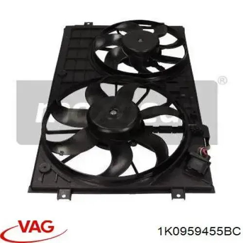 Купить 1K0959455BC VAG Электровентилятор охлаждения в сборе (мотор+крыльчатка) левый