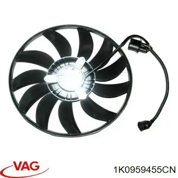 1K0959455CN VAG ventilador elétrico de esfriamento montado (motor + roda de aletas esquerdo)