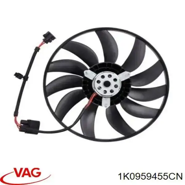 Купить 1K0959455CN VAG Электровентилятор охлаждения в сборе (мотор+крыльчатка) левый