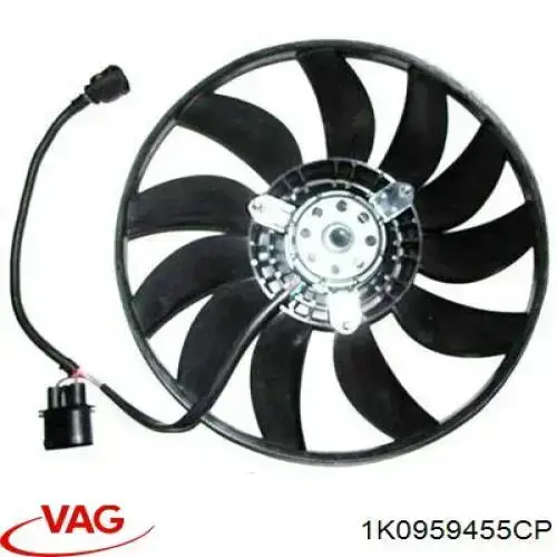 1K0959455CP VAG ventilador elétrico de esfriamento montado (motor + roda de aletas esquerdo)