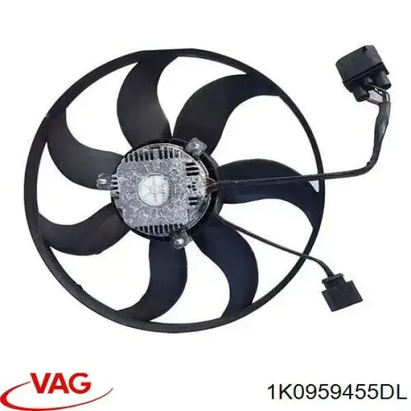 1K0959455DL VAG ventilador elétrico de esfriamento montado (motor + roda de aletas esquerdo)