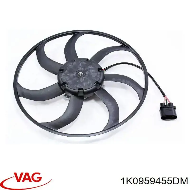 Купить 1K0959455DM VAG Электровентилятор охлаждения в сборе (мотор+крыльчатка) левый