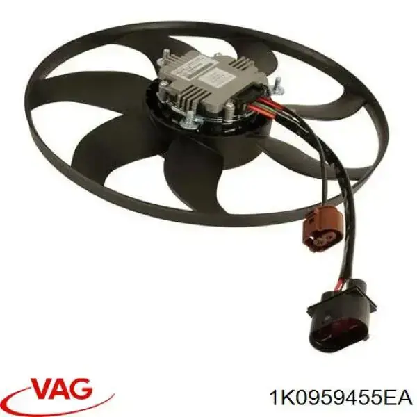 1K0959455EA VAG ventilador elétrico de esfriamento montado (motor + roda de aletas esquerdo)