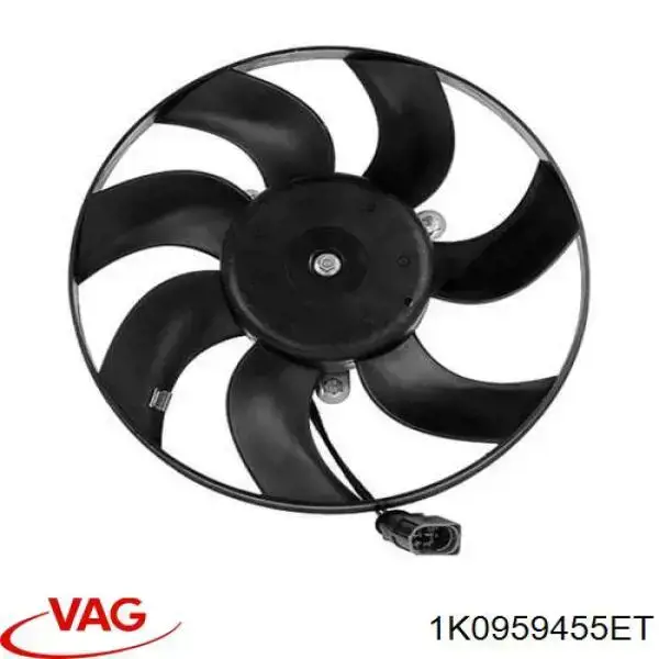 Ventilador (rodete +motor) refrigeración del motor con electromotor derecho 1K0959455ET VAG