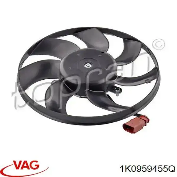 Ventilador (rodete +motor) refrigeración del motor con electromotor derecho 1K0959455Q VAG