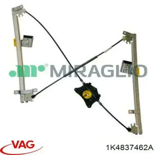 Mecanismo de acionamento de vidro da porta dianteira direita VAG 1K4837462A