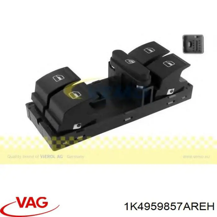 1K4959857AREH VAG кнопочный блок управления стеклоподъемником передний левый