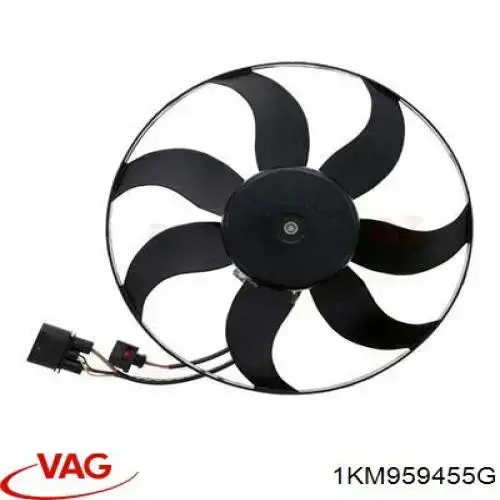 1KM959455G VAG ventilador elétrico de esfriamento montado (motor + roda de aletas esquerdo)