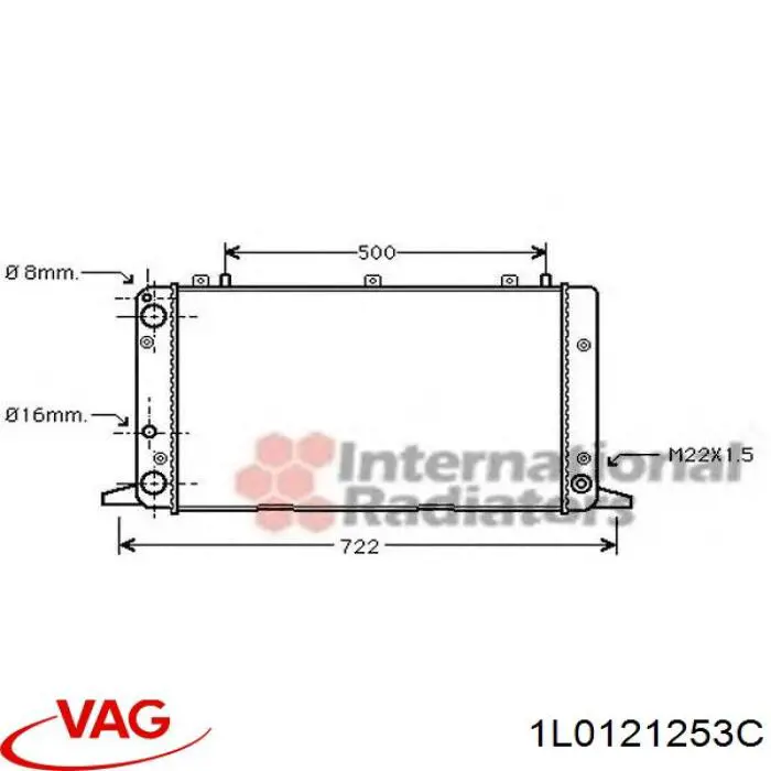 Радиатор охлаждения двигателя VAG 1L0121253C цена, от 40.20 USD