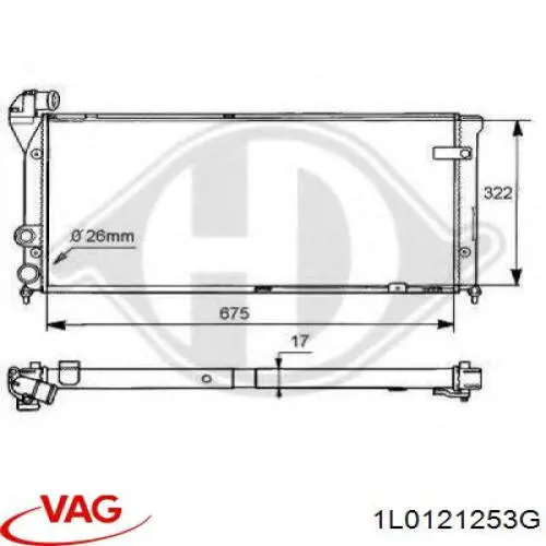 1L0121253G VAG Radiador original y equivalente
