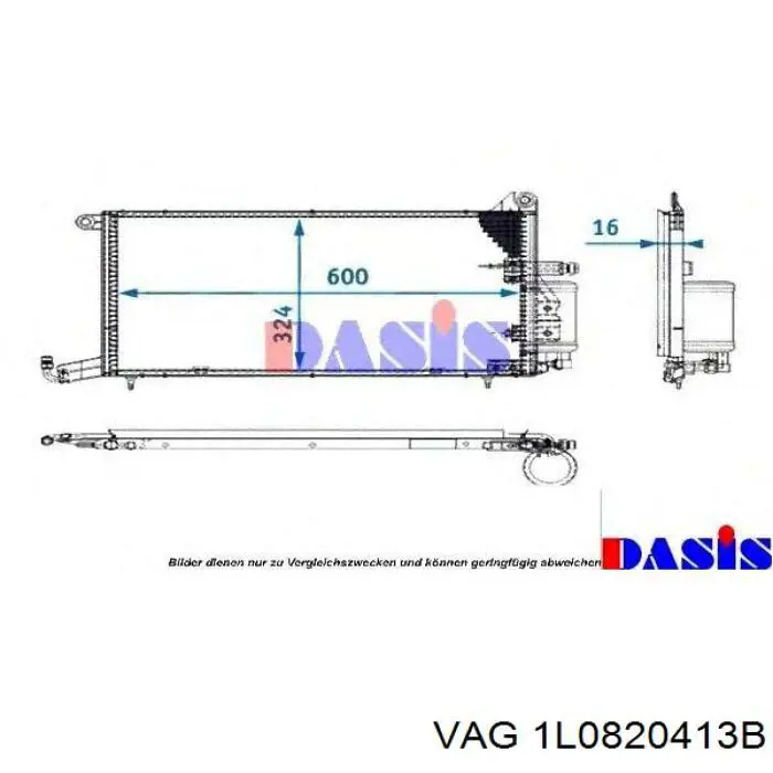 Купить 1L0820413B VAG Радиатор системы охлаждения кондиционера