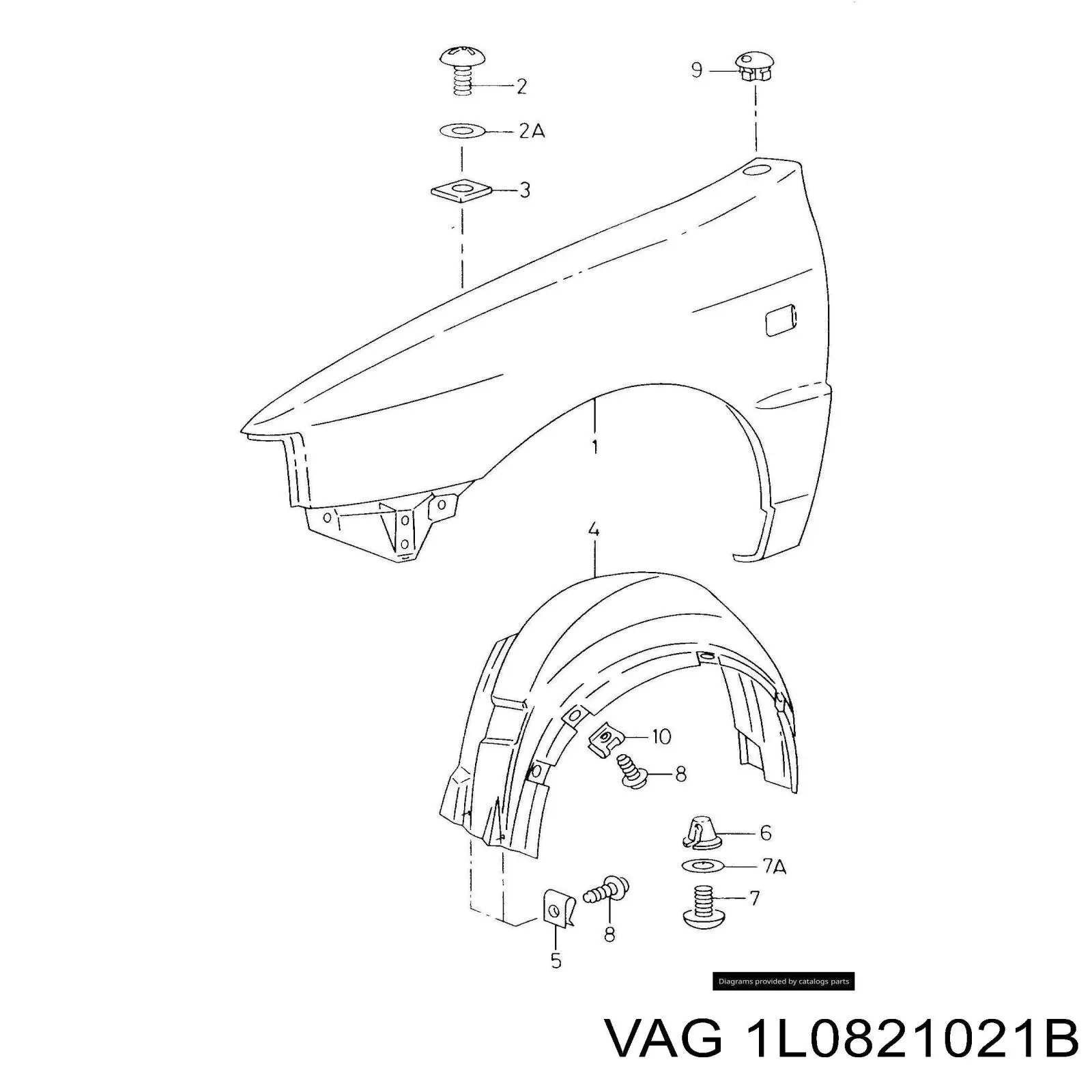 Купить 1L0821021B VAG Крыло переднее левое
