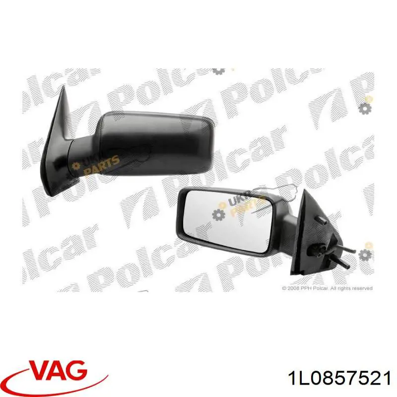 Стекло левого зеркала заднего вида 1L0857521 VAG