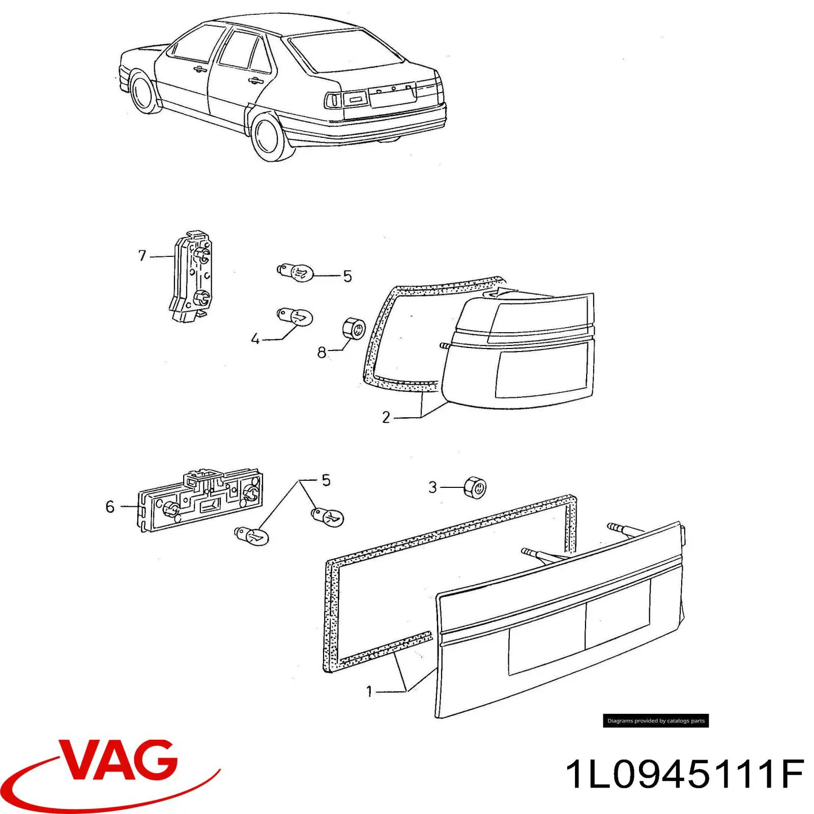 Фонарь задний левый внешний 1L0945111F VAG