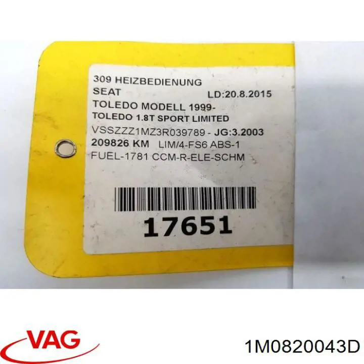 Регулятор вентилятора отопителя VAG 1M0820043B цена, от 116.39 USD