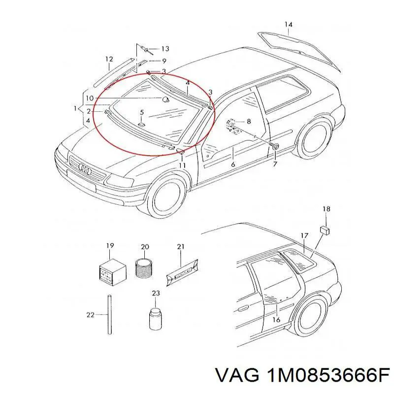 Купить 1M0853666F VAG Заглушка (решетка) противотуманных фар бампера переднего правая