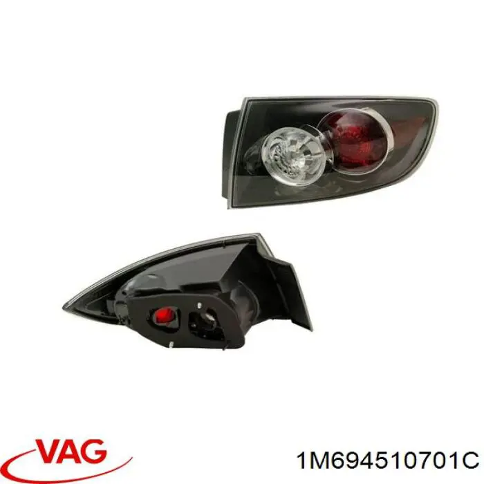 Фонарь задний левый внутренний 1M694510701C VAG