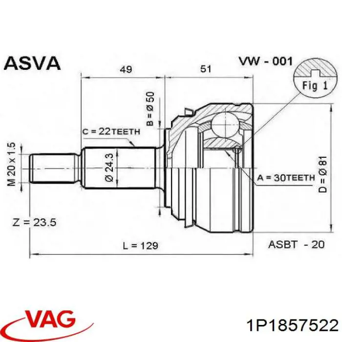 Стекло зеркала заднего вида, правого VAG 6J0857522D цена, от 10.39 USD