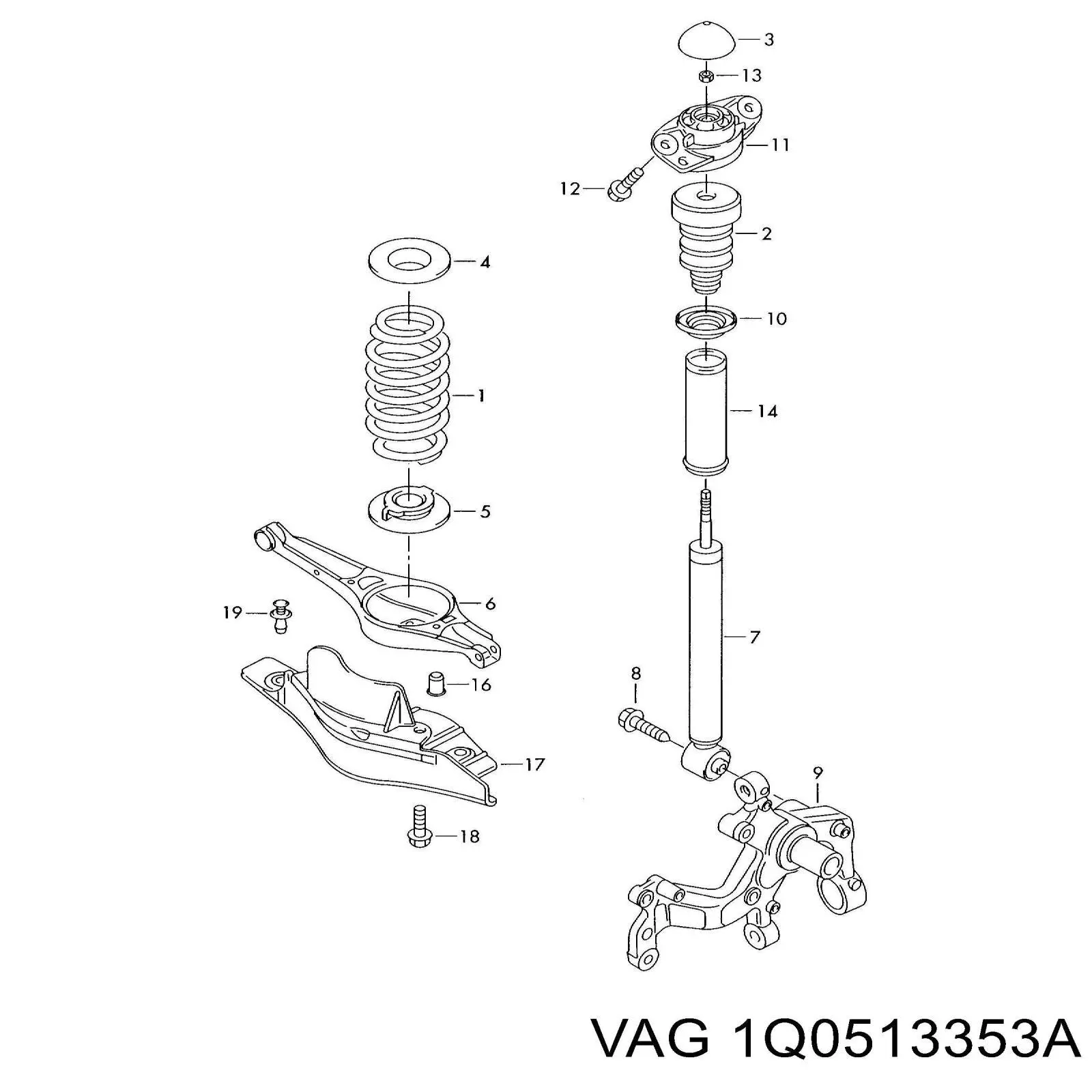 1Q0513353A VAG Опора амортизатора