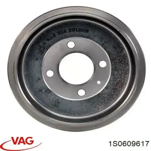 Freno de tambor trasero 1S0609617 VAG/Skoda