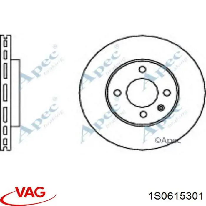 Тормоз дисковый передний VAG 1S0615301 цена, от 44.33 USD