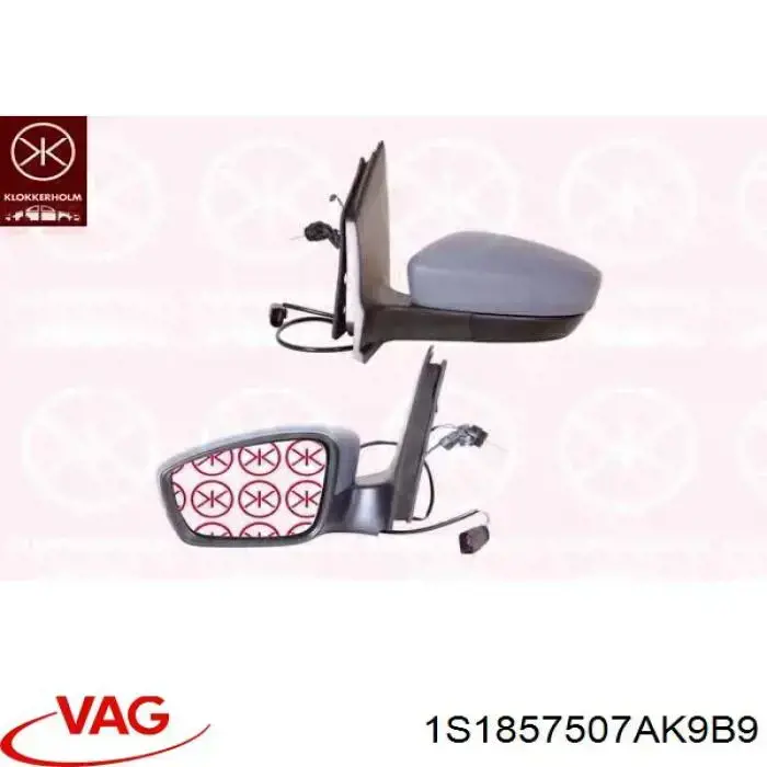 Купить 1S1857507AK9B9 VAG Наружное зеркало левое