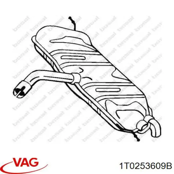 Купить 1T0253609B VAG Глушитель задний