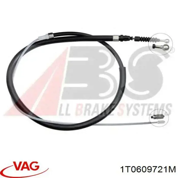 Задний трос ручника VAG 1T0609721M цена, от 1.23 USD
