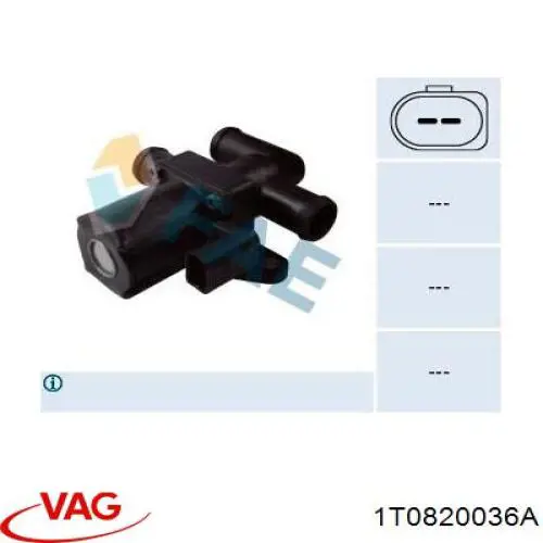 Купить 1T0820036A VAG Кран печки